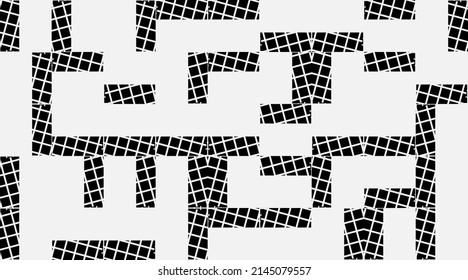 Abstract geometric vector seamless pattern with transition effect. Geometrical composition, useful for web design, business card, invitation, poster, textile print, background.