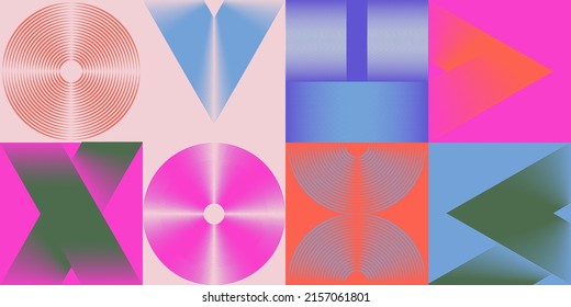 Abstract Geometric Vector Seamless Pattern Background With Transition Effect. Geometrical Composition, For Web Design, Card, Invitation, Poster, Textile Print.