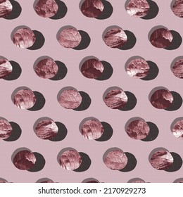 abstract geometric vector seamless pattern paint streak circles. Sea stones with checkered shadow