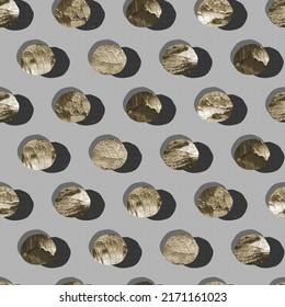 abstract geometric vector seamless pattern paint streak circles. Sea stones with checkered shadow