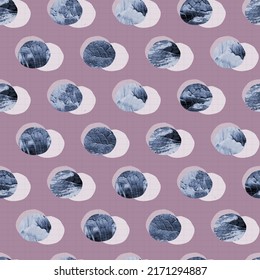 abstract geometric vector seamless pattern paint streak circles. Sea stones with checkered shadow