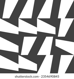 Abstract geometric vector seamless pattern with triangles, squares, rectangles and polygons. Scandinavian design style simple black, grey and white shapes. Monochrome graphic background 
