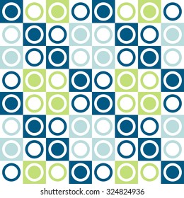 Abstract geometric vector seamless pattern of circles in mosaic