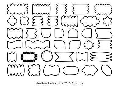 Abstract geometric vector shapes and icons. Line art. Modern figures and primitive elements.