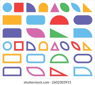 Abstract geometric vector shapes and icons.