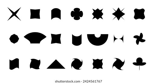 Abstract geometric vector shapes for infographics, web design and unique modern designs. Set of unique geometric shapes on white isolated background