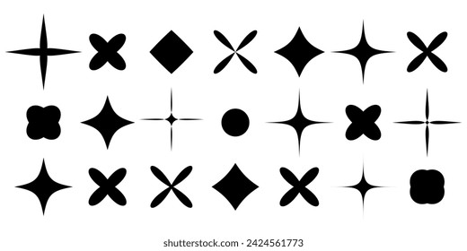 Formas vectoriales geométricas abstractas para infografías, diseño web y diseños modernos únicos. Conjunto de formas geométricas únicas sobre fondo aislado blanco