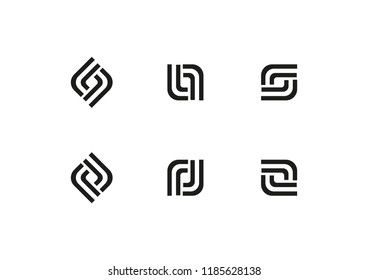 Abstract geometric vector shapes logo elements