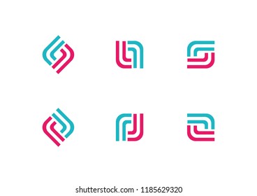 Abstract geometric vector shapes logo elements