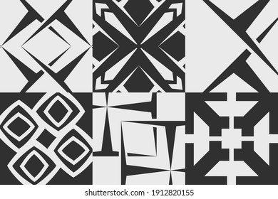 Abstract geometric vector shapes. Minimal monochrome poster and card.