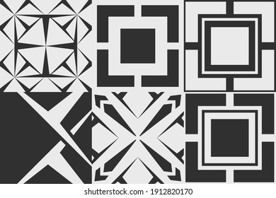 Abstract geometric vector shapes. Minimal monochrome poster and card.