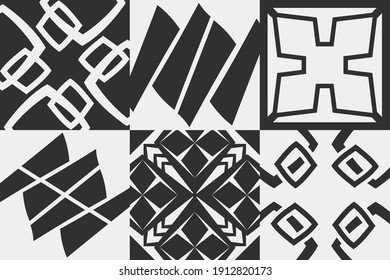 Abstract geometric vector shapes. Minimal monochrome poster and card.