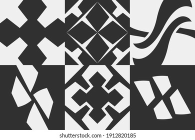 Abstract geometric vector shapes. Minimal monochrome poster and card.