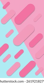 Abstract geometric vertical background of capsule curves in soft blue and pink colors. Suitable for presentations, business, advertising, etc.