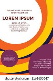 Abstract geometric vertical background with copy space. Vector concentric circles.
