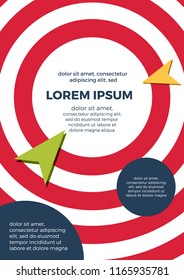 Abstract geometric vertical background with copy space. Vector concentric circles.