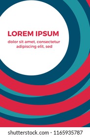 Abstract geometric vertical background with copy space. Vector concentric circles.