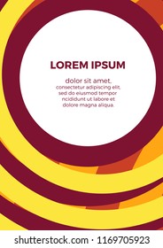 Abstract geometric vertical background with copy space. Vector concentric circles.