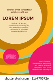 Abstract geometric vertical background with copy space. Vector concentric circles.