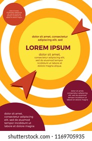 Abstract geometric vertical background with copy space. Vector concentric circles.