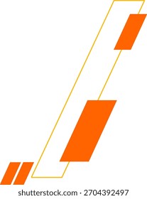 Abstract geometric vertical banner, flat design element, orange yellow graphic background.