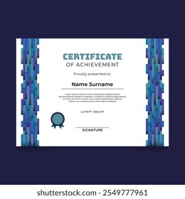 Modelo de Certificado de Padrão de Barra Vertical Geométrica Abstrata
