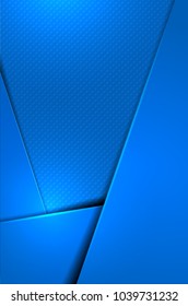 Abstract geometric vertical blue background with shadows and place for your text - vector illustration