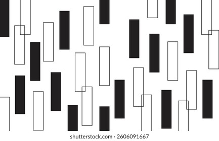 abstract geometric vertical fill and outline rectangular line pattern.