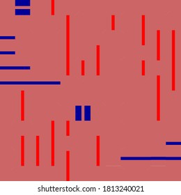 Abstract geometric vertical and horizontal sticks. Seamless vector pattern. Tricolor textile ornament.