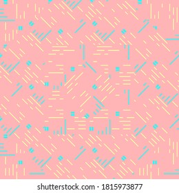 Resumen de los palos verticales y horizontales geométricos. Patrón vectorial sin cable. Ornamento textil tricolor.