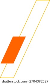Elemento de línea de Vertical geométrica Abstractas, diseño plano, componente de Diseño gráfico amarillo anaranjado.