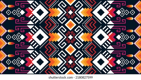 Abstract geometric vertical seamless pattern design indigenous black background EP.3.Vintage ornament print. Great for fabric and textile, wallpaper, packaging