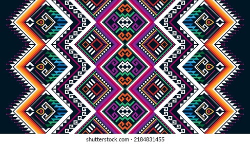 Abstract geometric vertical seamless pattern design indigenous black background EP.14.Vintage ornament print. Great for fabric and textile, wallpaper, packaging
