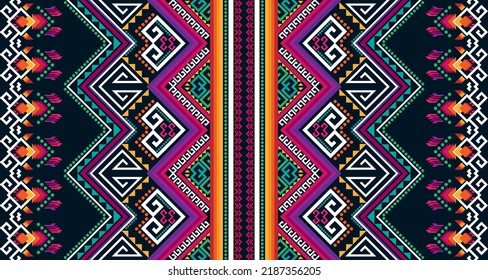 Abstract geometric vertical seamless pattern design indigenous black background EP.29.Vintage ornament print. Great for fabric and textile, wallpaper, packaging