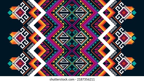 Abstract geometric vertical seamless pattern design indigenous black background EP.28.Vintage ornament print. Great for fabric and textile, wallpaper, packaging