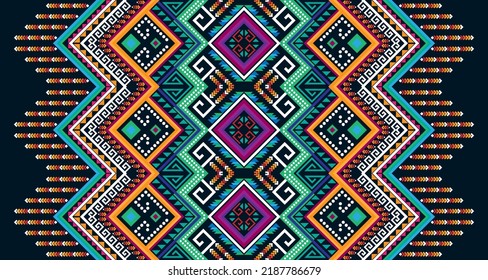 Abstract geometric vertical seamless pattern design indigenous black background EP.34.Vintage ornament print. Great for fabric and textile, wallpaper, packaging