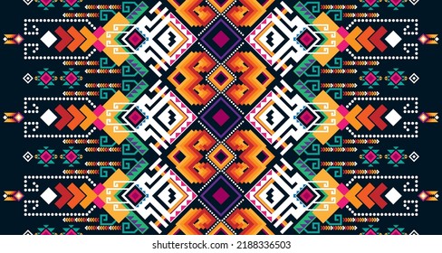 Abstract geometric vertical seamless pattern design indigenous black background EP.33.Vintage ornament print. Great for fabric and textile, wallpaper, packaging