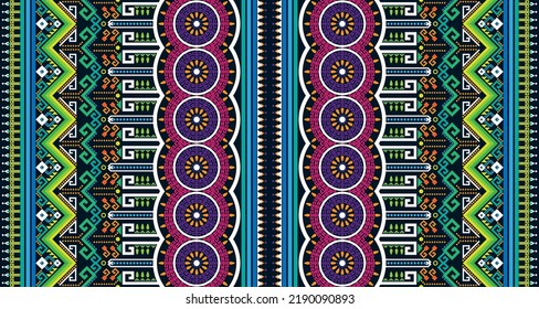 Abstract geometric vertical seamless pattern design indigenous black background EP.43.Vintage ornament print. Great for fabric and textile, wallpaper, packaging