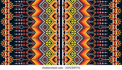 Abstract geometric vertical seamless pattern design indigenous black background EP.48.Vintage ornament print. Great for fabric and textile, wallpaper, packaging