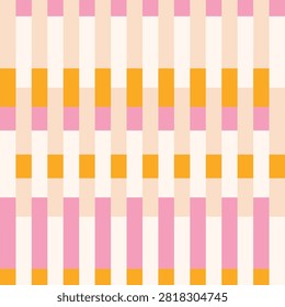 Abstract geometric vertical stripe seamless repeat featuring alternating color-blocked columns in beatuful palette. Layered rectangular segments create a rhythmic modern composition with a clean minimalist aesthetic and subtle retro Mid-Century Modern influence. Contemporary surface pattern design ideal for textile prints, fabric, wallpaper, wrapping paper, stationery, packaging, home decor, and digital backgrounds.
