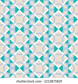 Abstract Geometric Vertical Wavy Stripes Decorative Moroccan Style Italian Tile Pattern Minimal Shapes Trendy Fashion Colors Perfect for Allover Fabric Print or Interior Design Tiffany Blue Beige