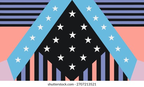 Veteranos geométricos abstratos Memorial Vetor Estrelas e faixas