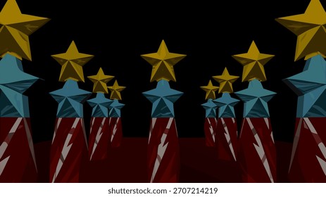 Abstract Geometric Veterans Memorial Vector Stars and Stripes