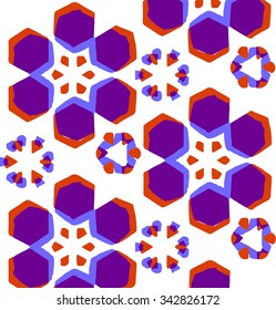 Abstract geometric vibrant color with floral pattern illustration for use in design vector print pattern. For fashion and graphic design. T shirt print, screen printing, fabric and wallpaper pattern