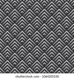 Abstract geometric vintage background pattern inspired in art deco. Vector Shapes made of silver lines.