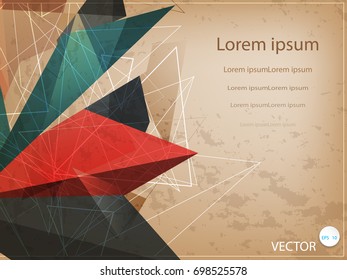 Abstract  geometric vintage modern card for text message with layer background, Business Concept, vector illustration