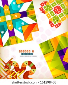 Abstract geometric vintage retro shapes for background creation. Creation kit