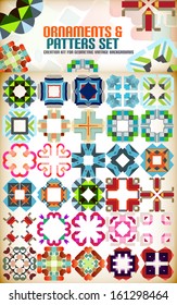 Abstract geometric vintage retro shapes for background creation. Creation kit