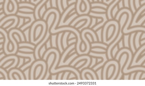 Abstract geometric vintage seamless pattern. Modern ornament with groovy curved lines. 60s, 70s aesthetic, wavy colorful stripes