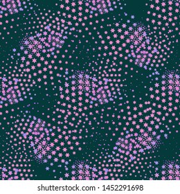 Abstract geometric violet halftone seamless pattern. Hipster fashion design print halftone background. Modern stylish texture. Repeating tiles from small triangles. 